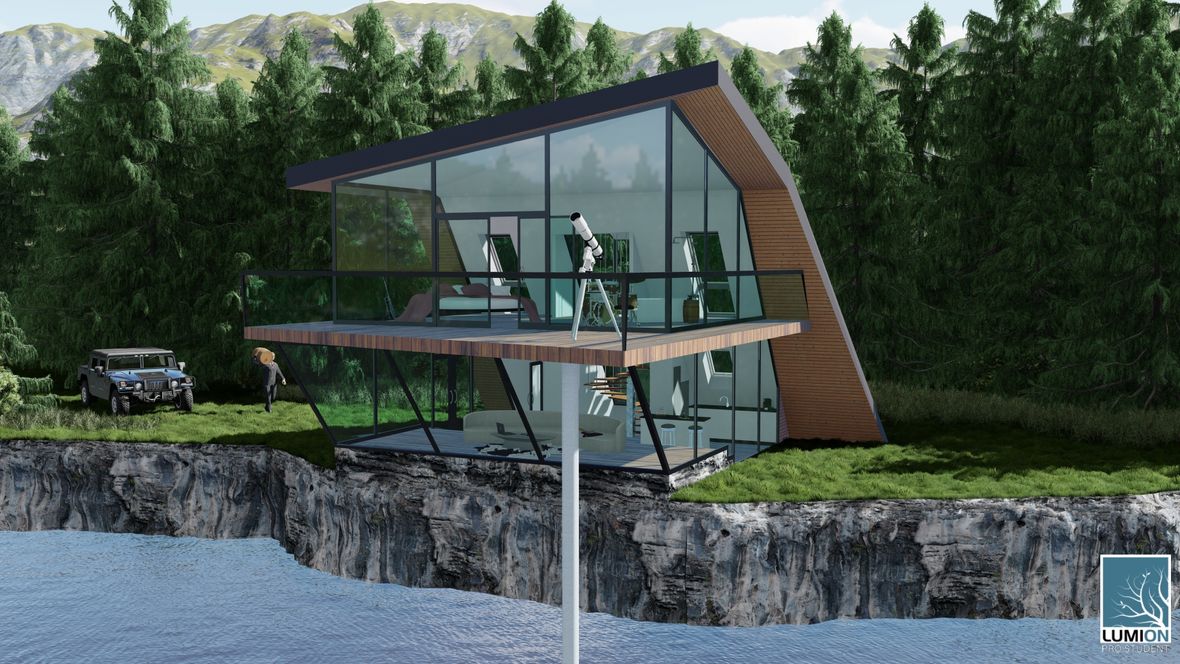 Man's cottage with a barrel