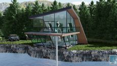 Man's cottage with a barrel