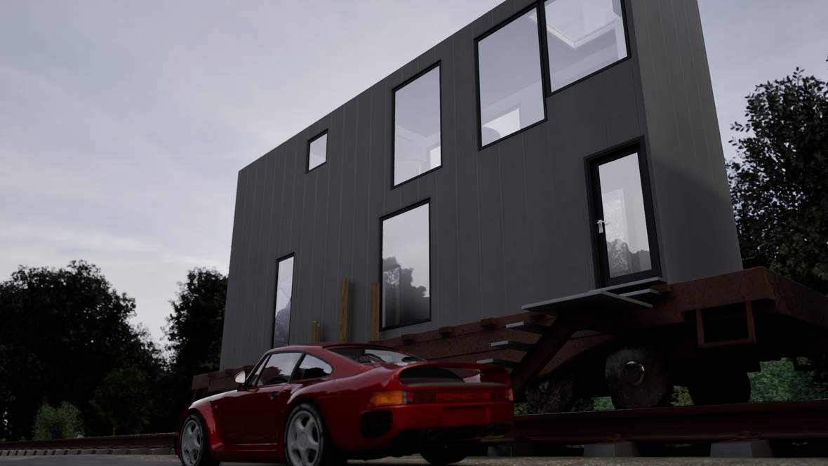 Dvoukontejnerový dům na bazi vozu SGS