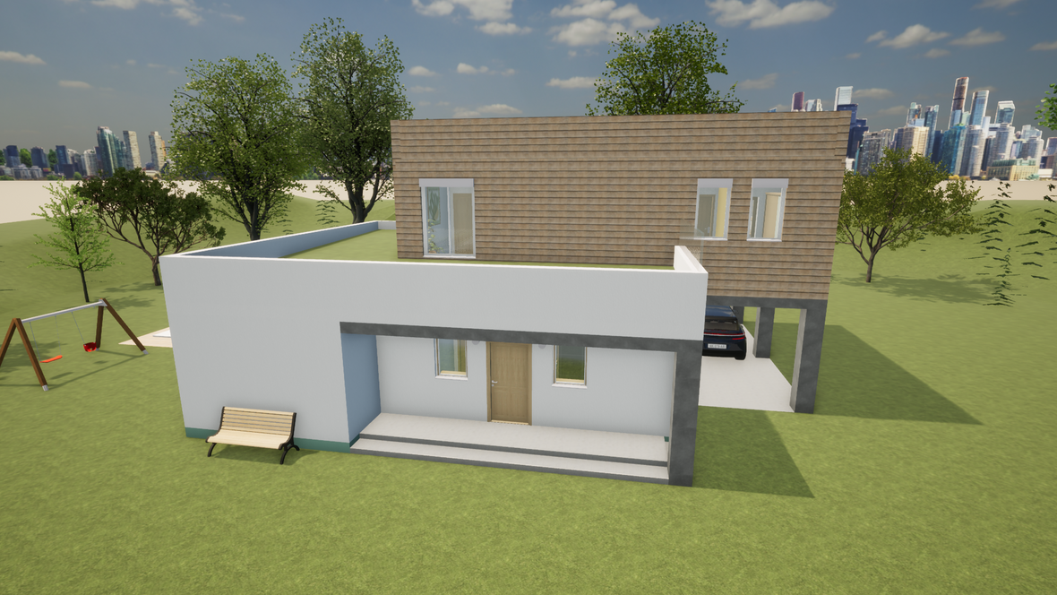 Vila s vegetační střechou