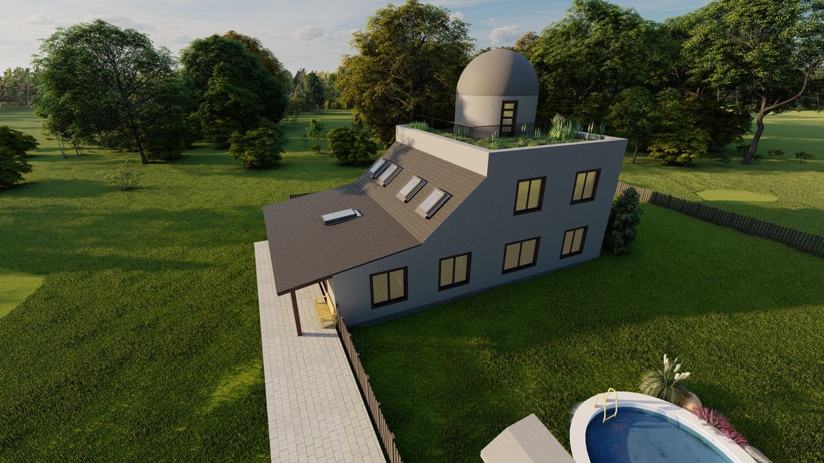 Rodinný dům s hvězdárenskou kopulí