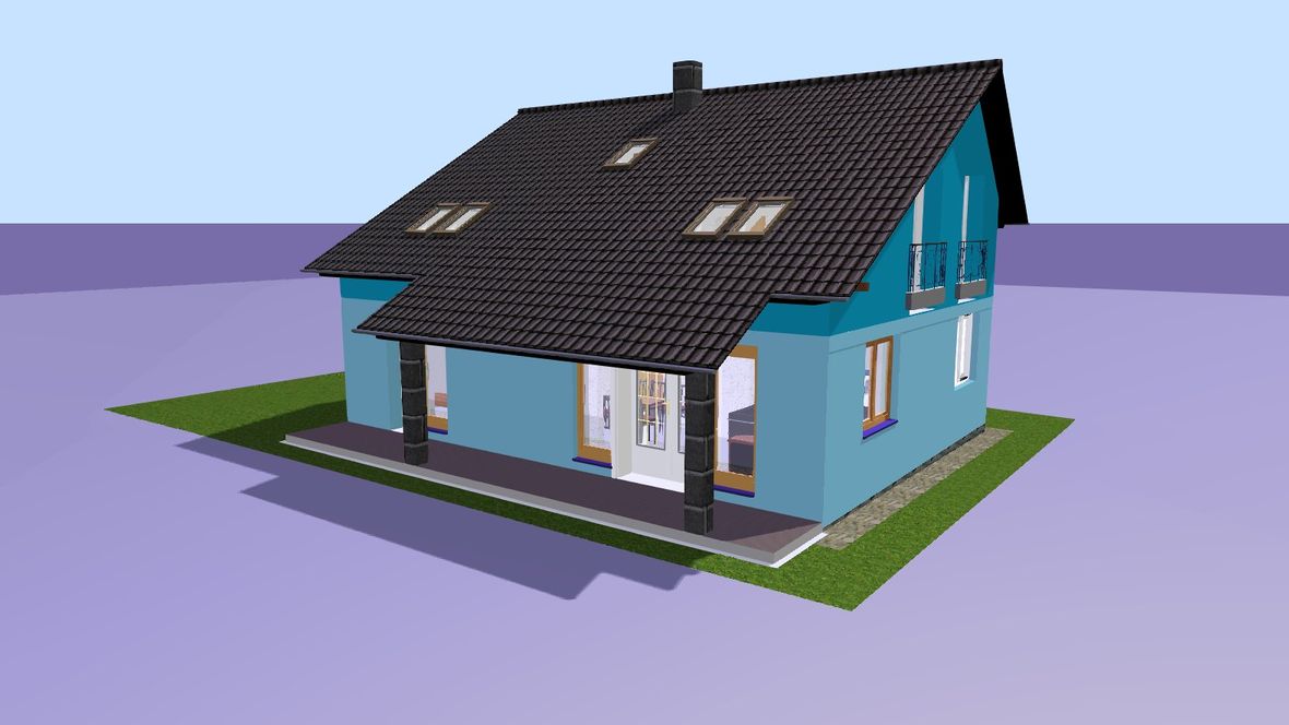 Rodinný dom s rôznymi skonmi strechy