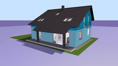 Rodinný dom  s rôznymi skonmi strechy 